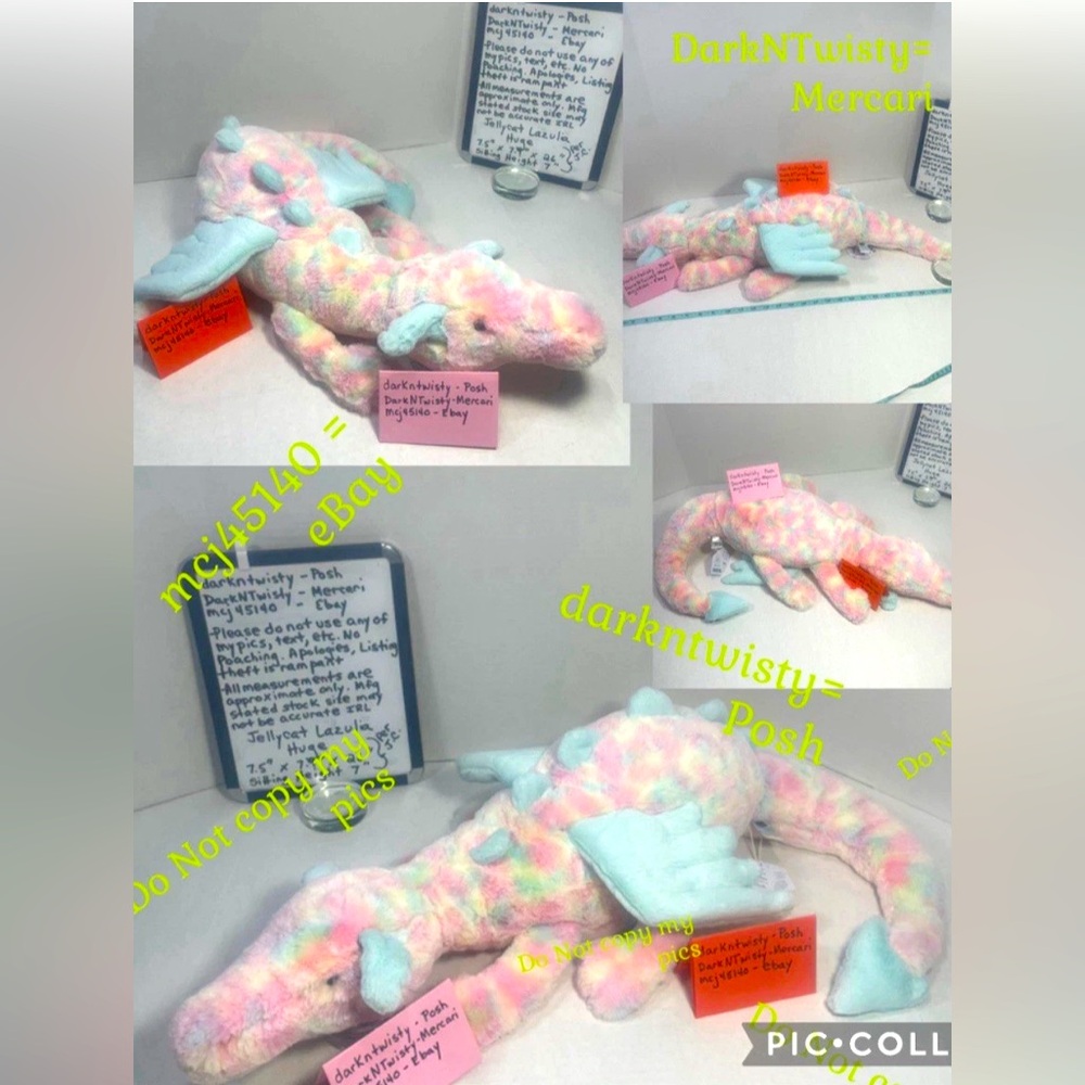 BNWT JellyCat HUGE Lazulia  Dragon MUCH BRIGHTER IRL RETIRED SIZE! AUTH RECEIPT - Picture 13 of 16